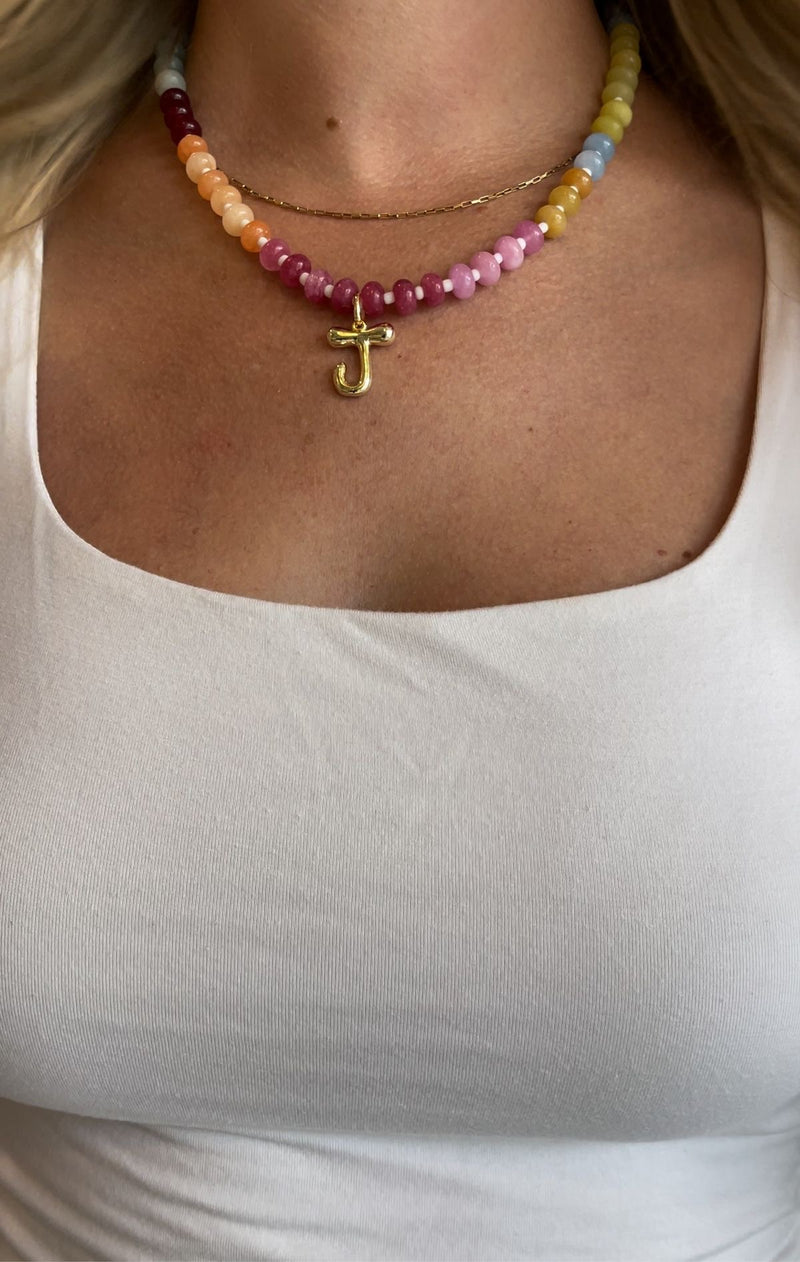Personalized initial Beaded Necklace