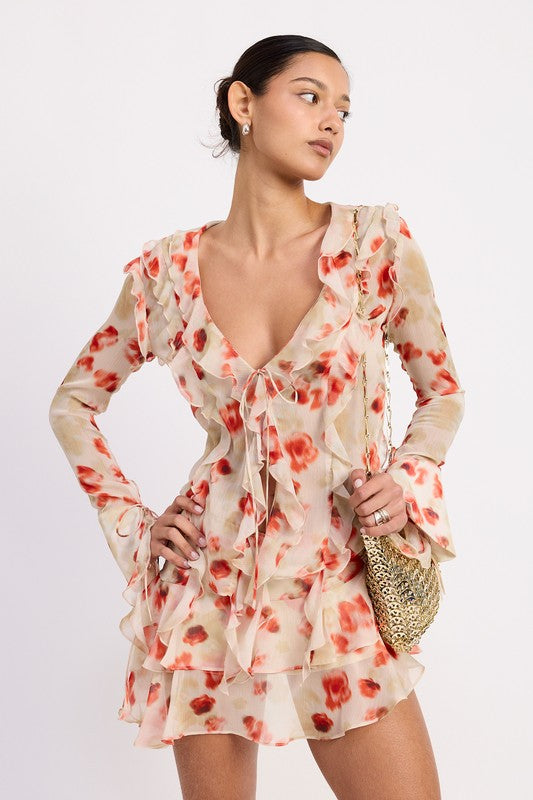 Monet Sheer Peplum Top