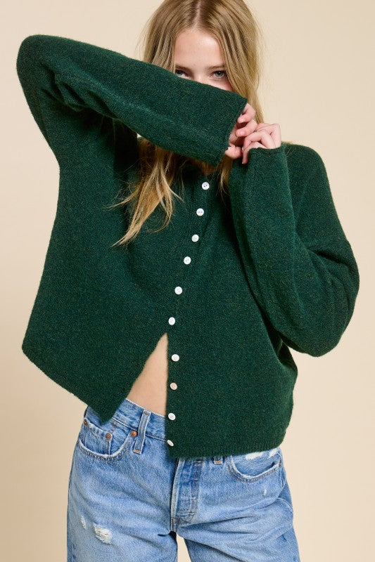 Classic Lightweight Button-down Cardigan - Forest