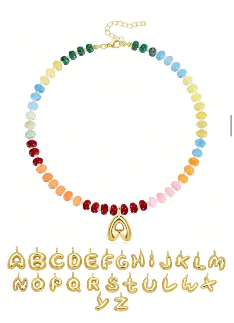 Personalized initial Beaded Necklace
