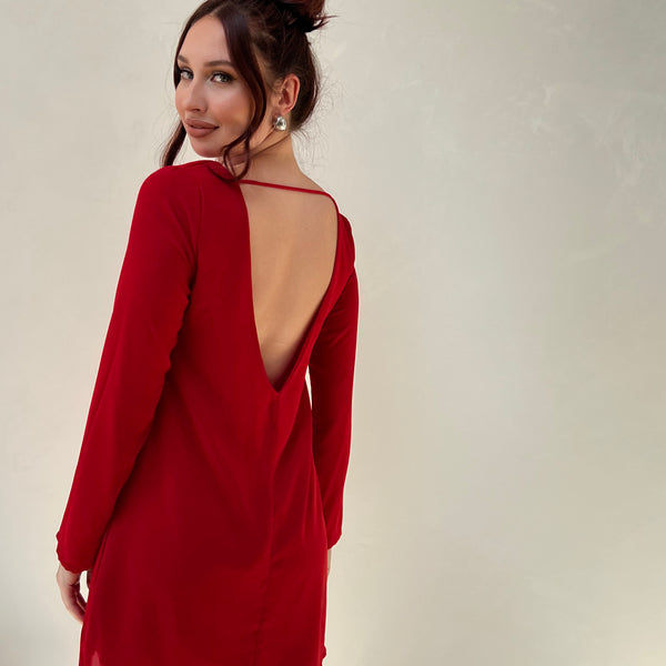 Red Backless Dress – Velvet House