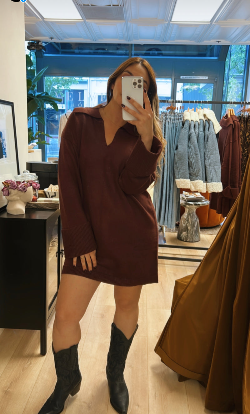 Fall Feels Long Sleeve Sweater Dress